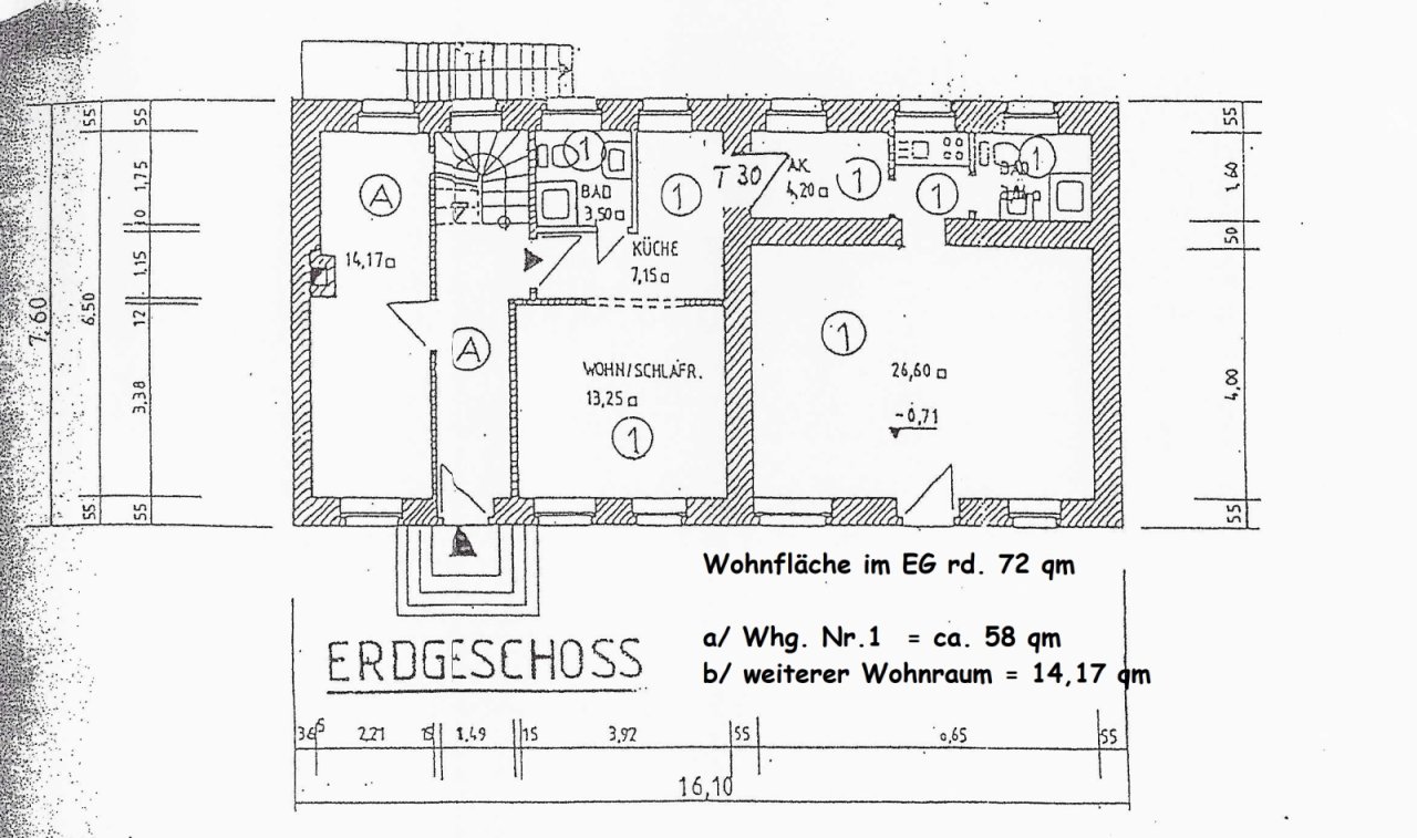 Das Erdgeschoss ( 72 qm Wohnfl.) Das Erdgeschoss ( 72 qm Wohnfl.)