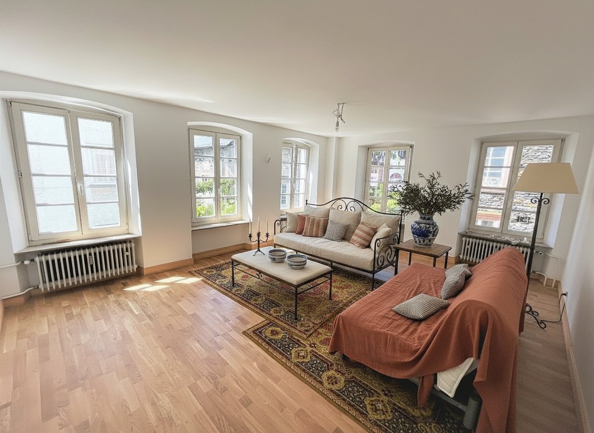 großes, helles Wohnzimmer 1.OG = ca. 26 qm 