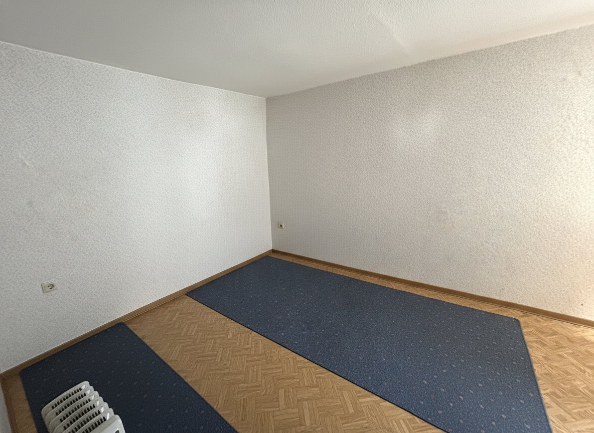 Schlafzimmer (mit KI leer geräumt) Schlafzimmer (mit KI leer geräumt)