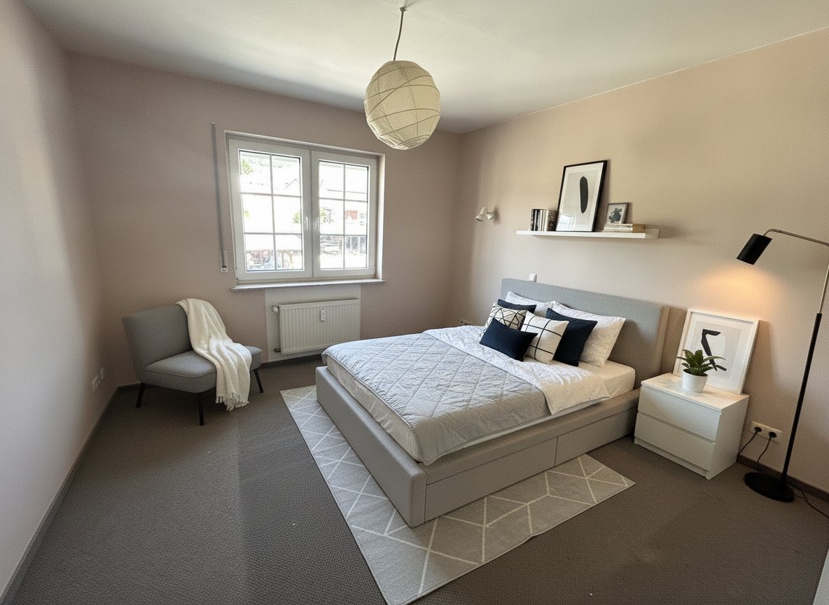 Whg. Nr.4 Schlafzimmer mit KI eingerichtet 